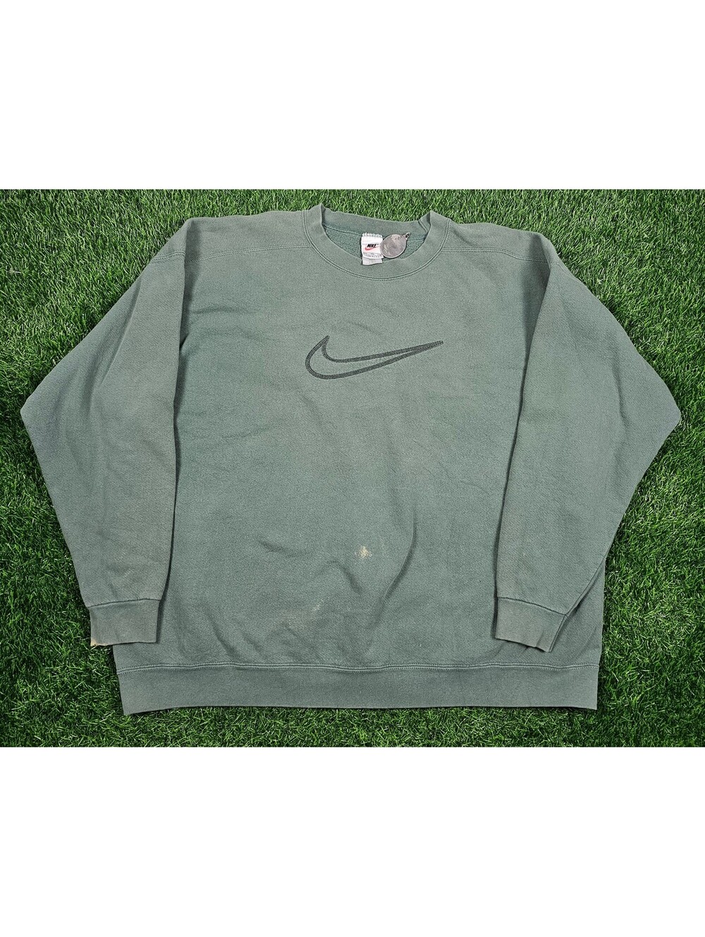 Sun-Faded Vintage 90s Nike Crewneck Sweatshirt Green XXL Made in USA